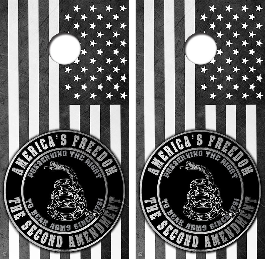 2nd Amendment Cornhole Board Skin Wraps FREE LAMINATE