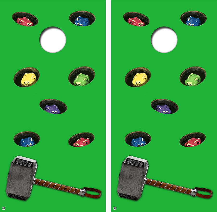 Whack A Mole Cornhole Board Skin Wraps FREE LAMINATE