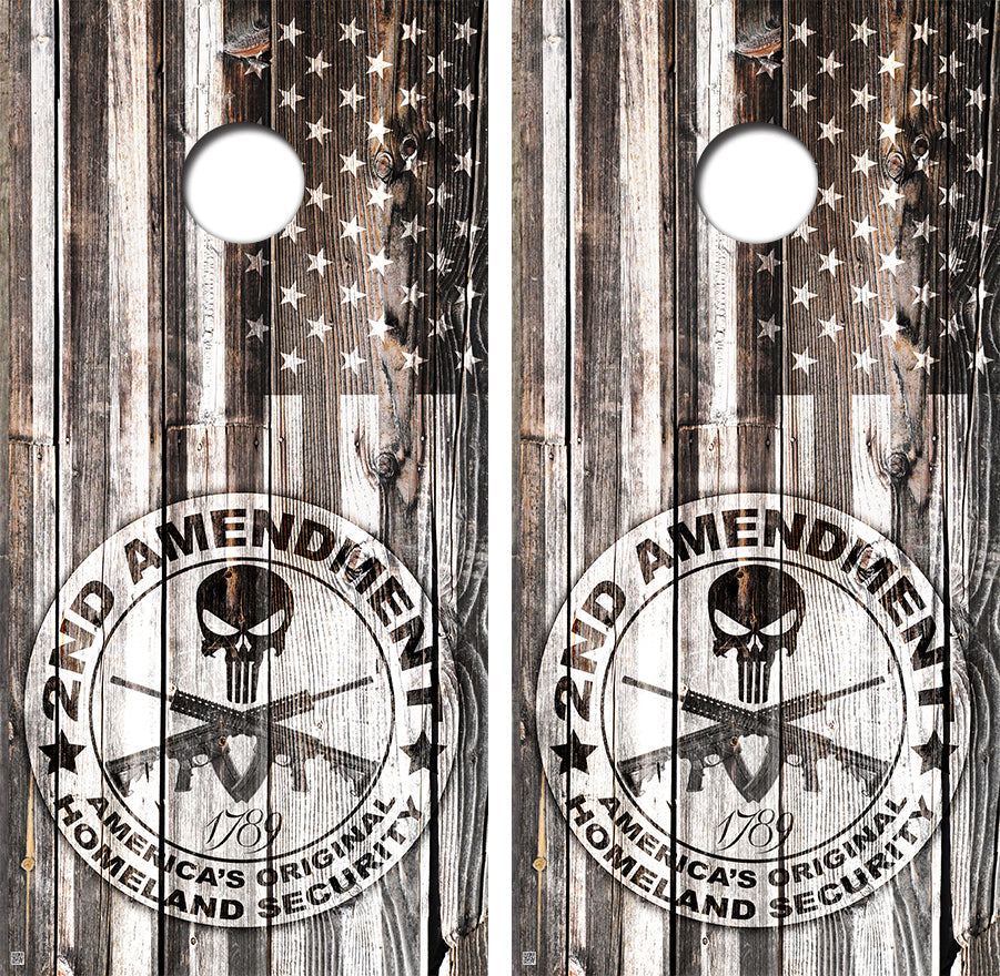 2nd Amendment Cornhole Board Skin Wraps FREE LAMINATE