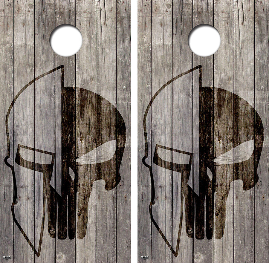Spartan/Punisher Vintage Board Skin Wrap FREE LAMINATE