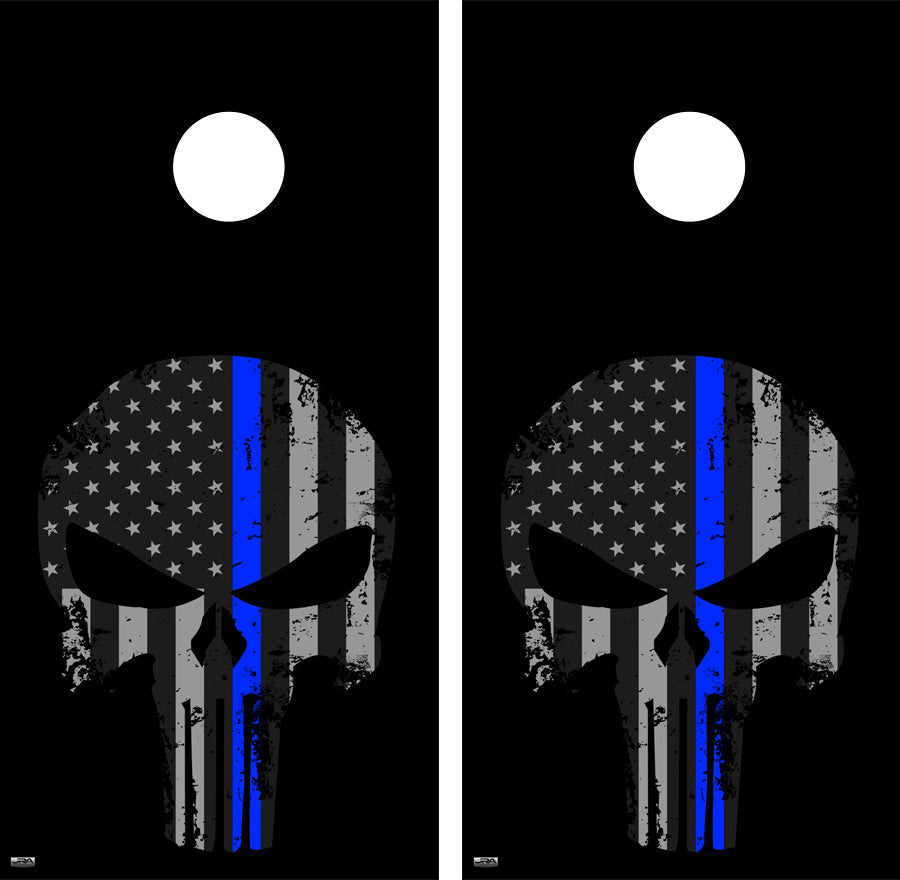 Punisher Skull Flag Cornhole Board Skin Wrap FREE LAMINATE