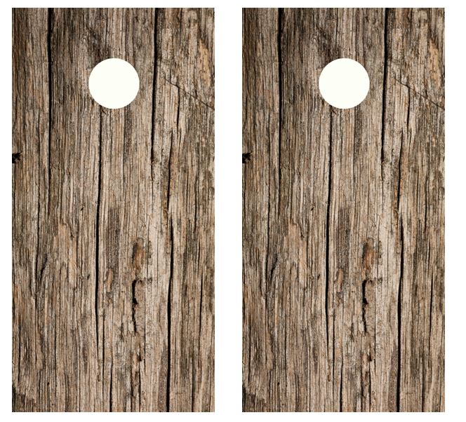 Weathered Wood Cornhole Wood Board Skin Wrap