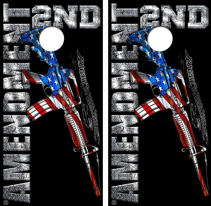 2nd Amendment Cornhole Wood Board Skin Wrap