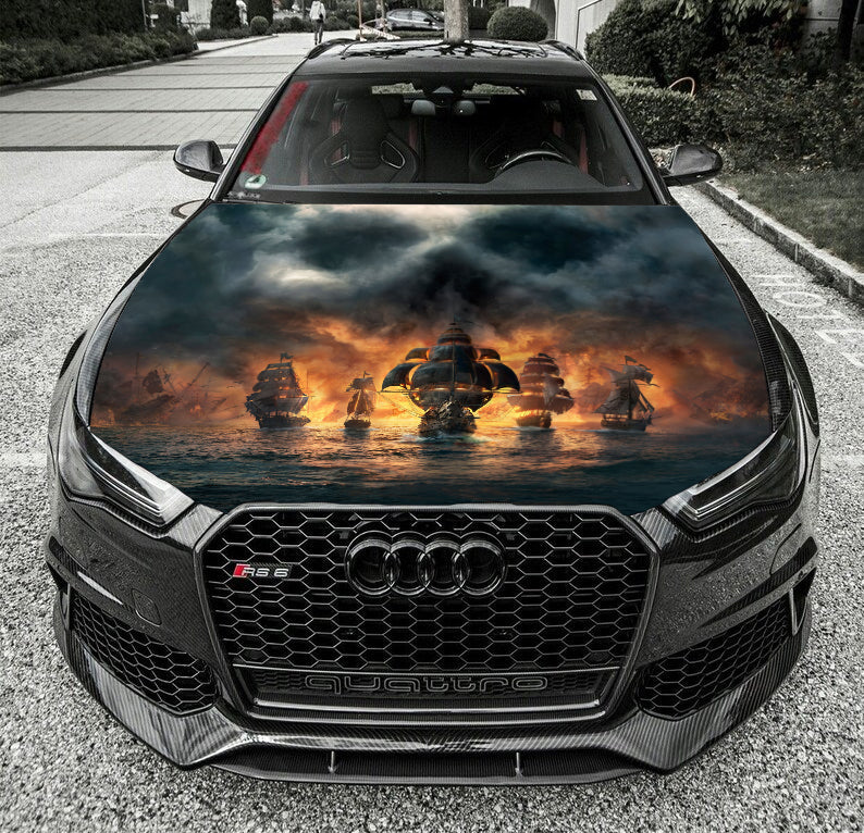 Ghost Pirate Ships Skull Custom Wrap Vinyl Graphic Decal Sticker Wrap Car or Truck