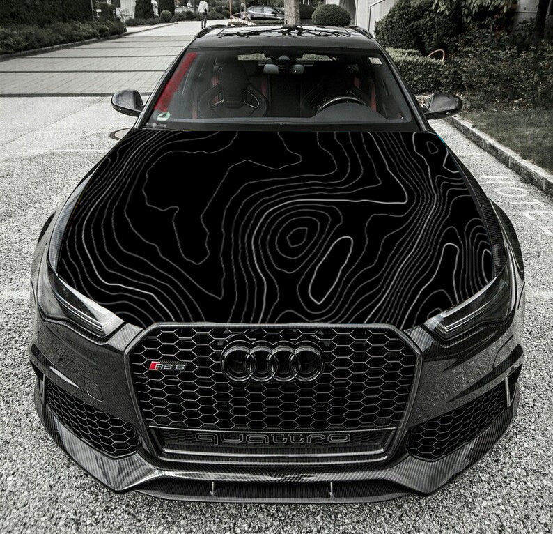 Topography Custom Hood Wrap Vinyl Graphic Decal Sticker Wrap Car or Truck