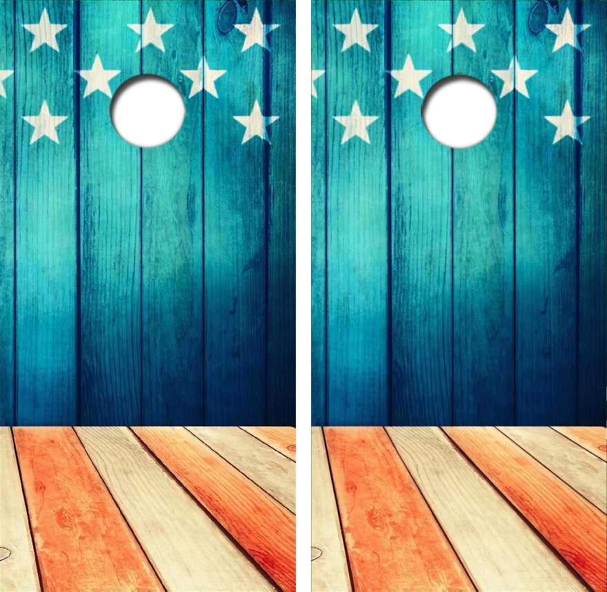 American Flag Cornhole Wrap Decal with Free Laminate Included