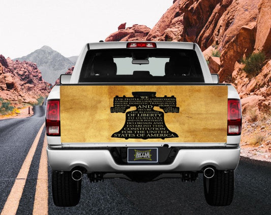 U.S. Constitution Bell Tailgate Wrap Vinyl Graphic Decal Sticker