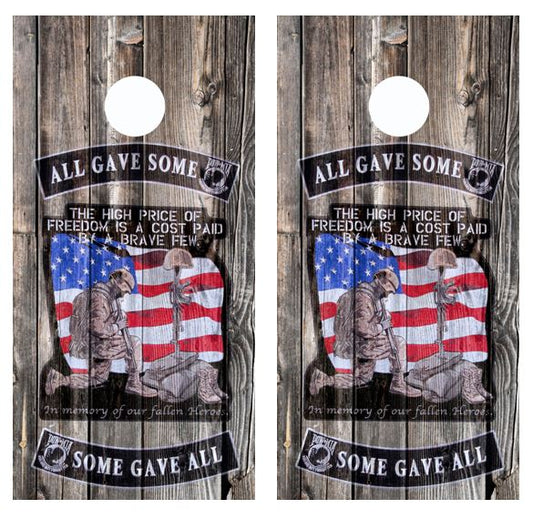 All Gave Some, Some Gave All Barnwood Cornhole Wood Board Skin Wrap
