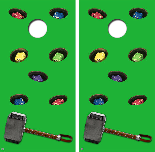 Whack A Mole Cornhole Board Skin Wraps FREE LAMINATE