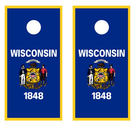 Wisconsin 1848 Cornhole Wood Board Skin Wra