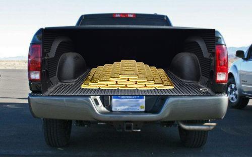 Thin Solid Gold Bars Chest Tailgate Wrap Vinyl Graphic Decal Sticker Wrap