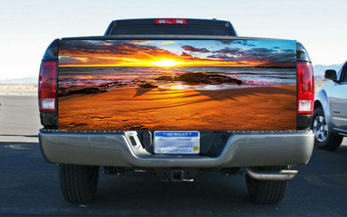 Beautiful Beach Sunset Truck Tailgate Wrap Vinyl Graphic Decal Sticker Wrap