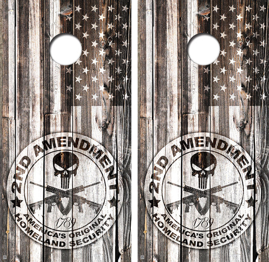 2nd Amendment Cornhole Board Skin Wraps FREE LAMINATE