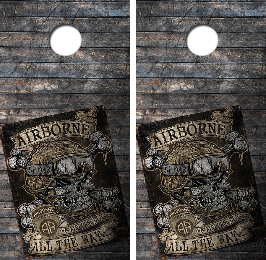 Airborne All The Way Cornhole Board Skin Wrap FREE LAMINATE