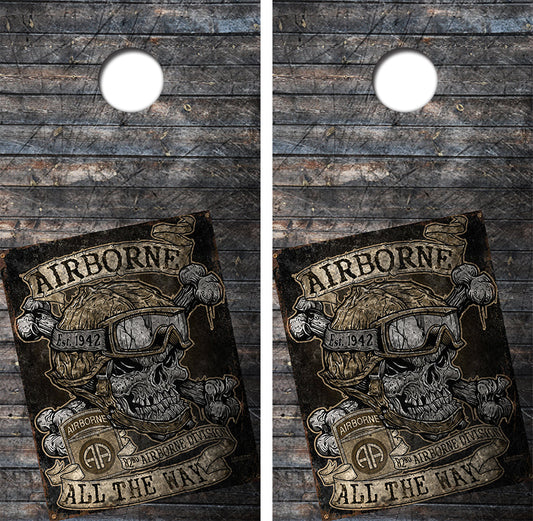 Airborne All The Way Cornhole Board Skin Wrap FREE LAMINATE