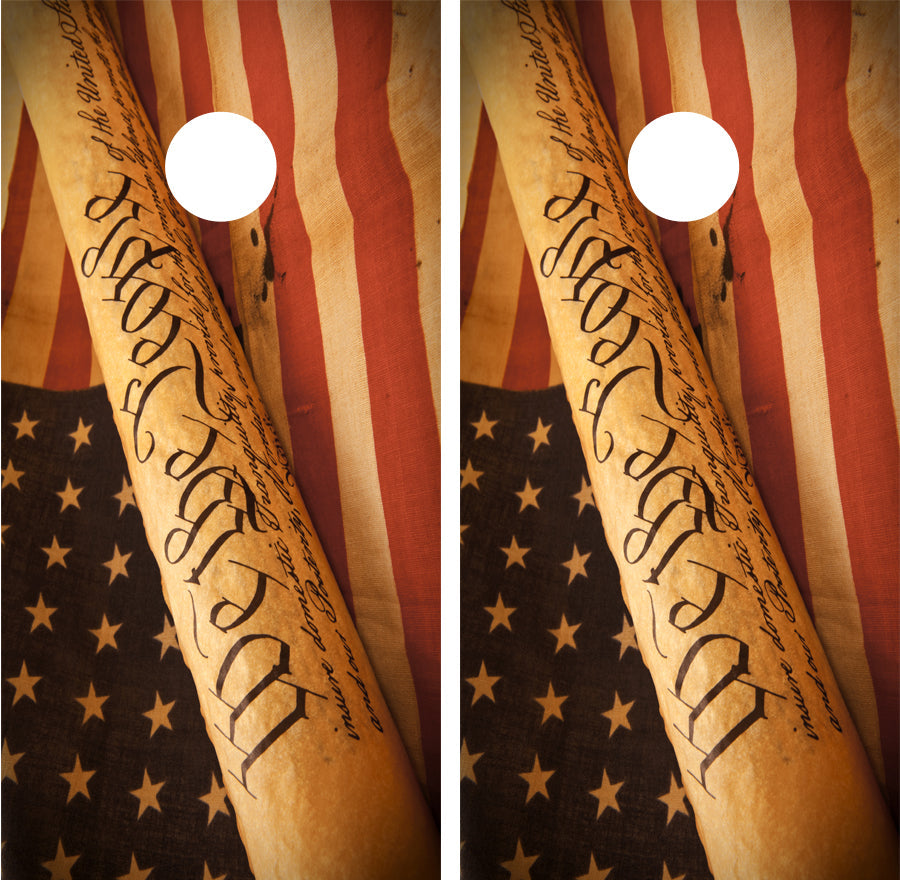 We The People Cornhole Wrap FREE LAMINATE