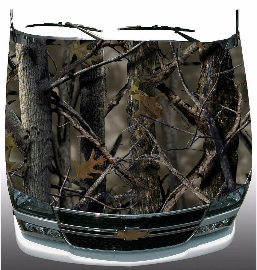 Real Tree Camo Hood Wrap Vinyl Graphic Decal Sticker Wrap Car or Truck