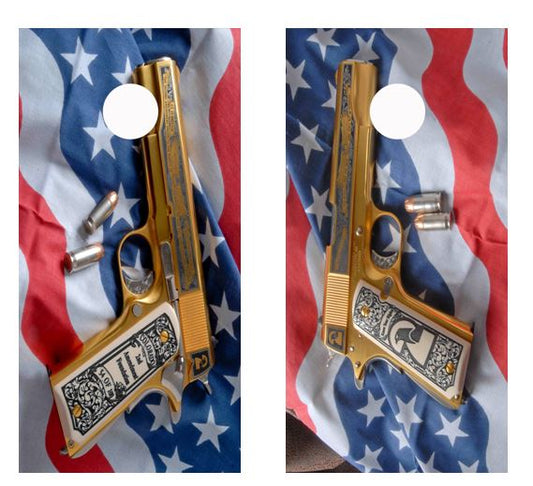 2nd Amendment Pistol Flag Cornhole Wood Board Skin Wrap