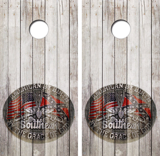 American By Birth Cornhole Skin Wraps FREE LAMINATE
