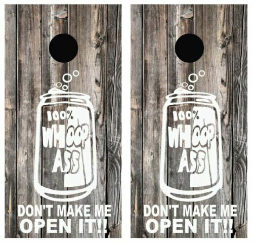 100 Percent Whoop Ass Barnwood Cornhole Wood Board Skin Wrap