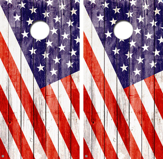 Vintage American Flag Conhole Board Skin Wraps FREE LAMINATE