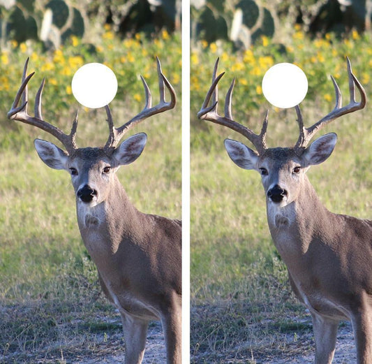White Tail Deer Buck Cornhole Wood Board Skin Wrap