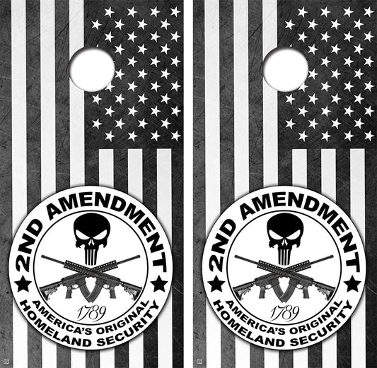 2nd Amendment Cornhole Board Skin Wraps FREE LAMINATE