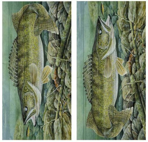 Walleye Fishing Barnwood Cornhole Wood Board Skin Wrap