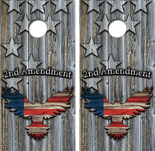 2nd Amendment Cornhole Wood Board Skin Wraps FREE LAMINATE