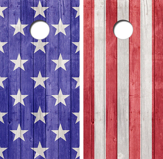 American Flag Cornhole Wood Board Skin Wraps FREE LAMINATE