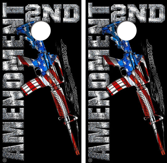 2nd Amendment Cornhole Wood Board Skin Wrap