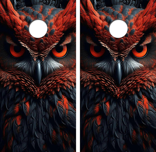 Wise Old Owl Cornhole Wood Board Skin Wrap