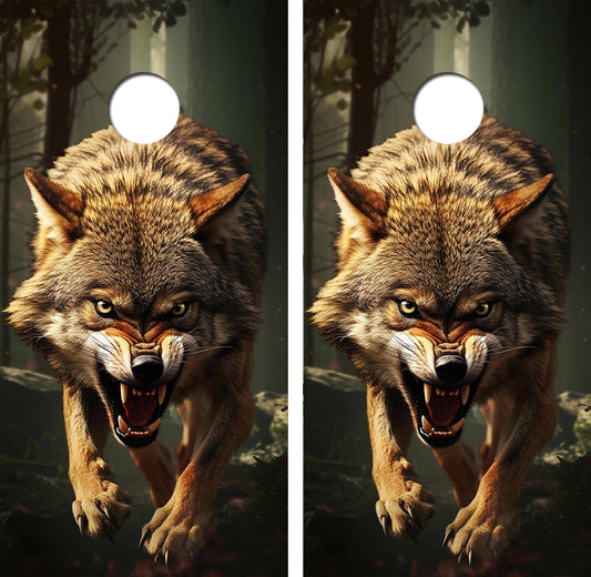 Wild Coyotte Cornhole Wood Board Skin Wrap