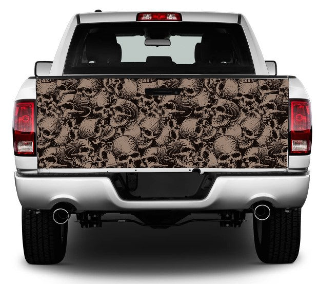 Seamless Skulls Tailgate Wrap Vinyl Graphic Decal Sticker