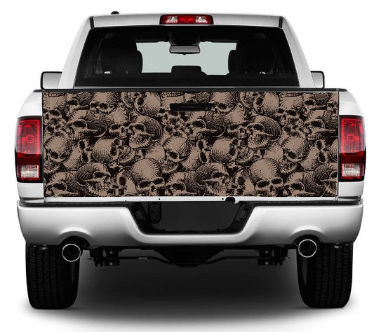 Seamless Skulls Tailgate Wrap Vinyl Graphic Decal Sticker