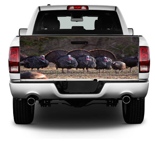 Flock Of Wild Tom Turkeys Wrap Vinyl Graphic Decal Sticker