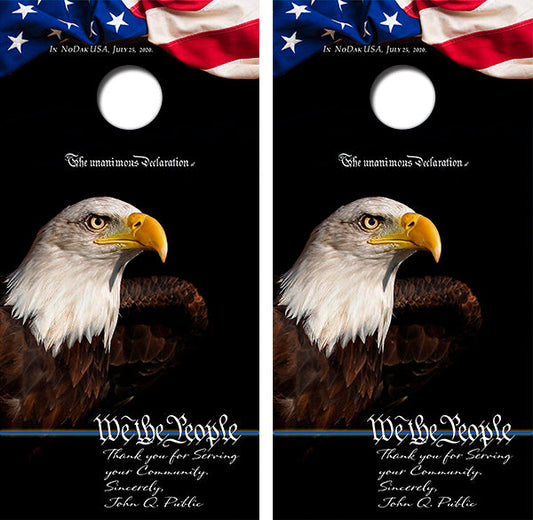 We The People Cornhole Wood Board Skin Wrap