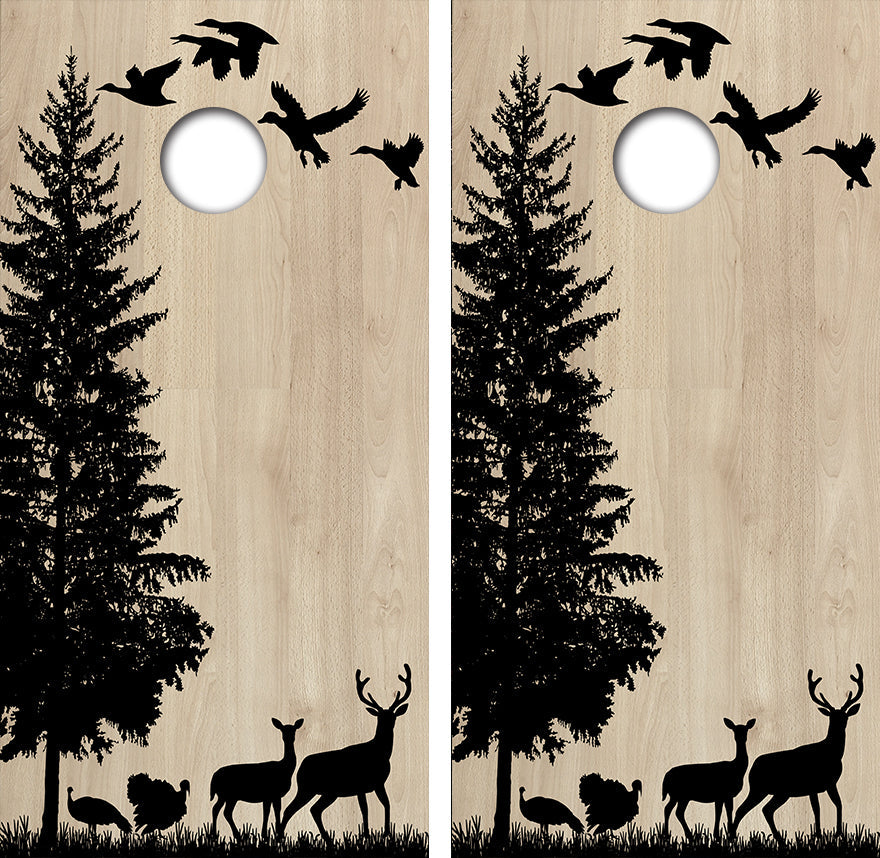 Wildlife Hunting Cornhole Board Skin Wraps FREE LAMINATE