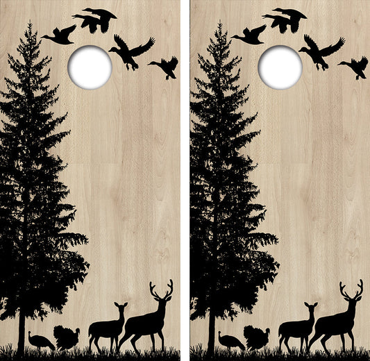 Wildlife Hunting Cornhole Board Skin Wraps FREE LAMINATE